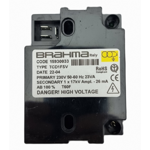 BRAHMA TCD 1 FSV TEK IKILI 1X17 KV 26 mA 23VA %100 ED BRLR ATELEME TRAFOSU