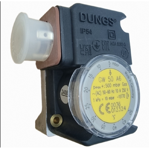 DUNGS GW 50A6 5 - 50 MBAR, 1/4 NC RAKOR BALANTILI GAZ HAVA BASIN PRESOSTAT